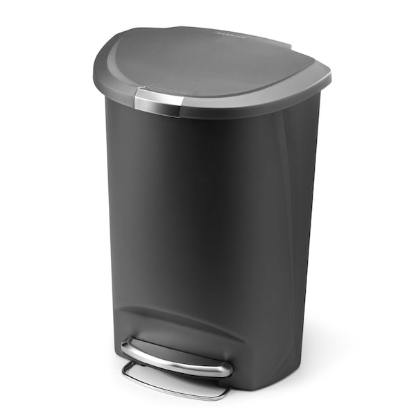 Simplehuman 13 gal Round Step can, Grey, Plastic CW1357 Zoro